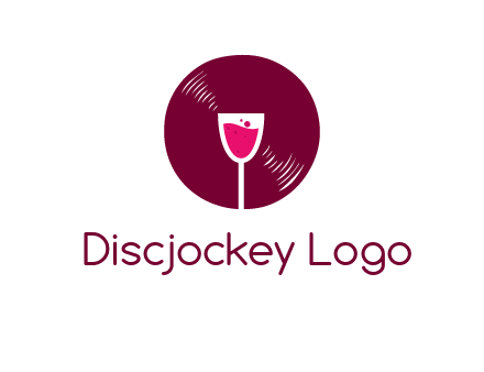 wine glass inside the disk logo