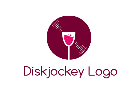 wine glass inside the disk logo