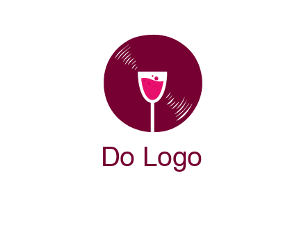 wine glass inside the disk logo