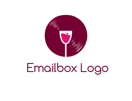 wine glass inside the disk logo