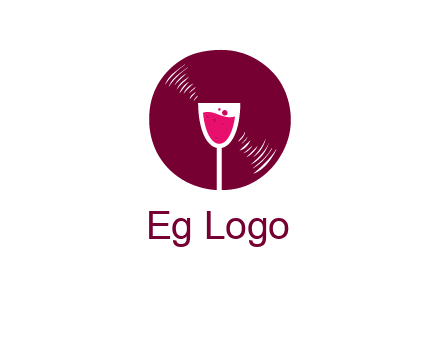 wine glass inside the disk logo