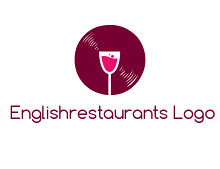 wine glass inside the disk logo