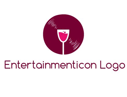 wine glass inside the disk logo