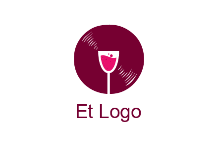 wine glass inside the disk logo