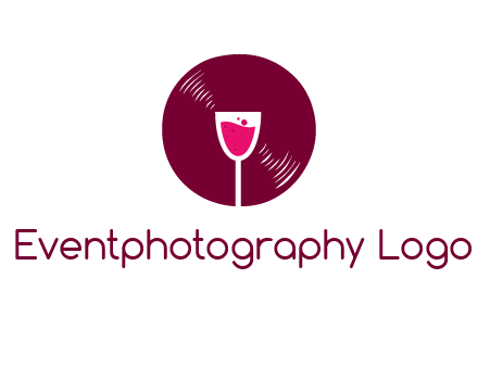 wine glass inside the disk logo
