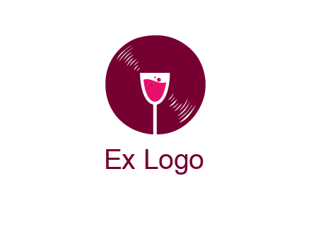 wine glass inside the disk logo