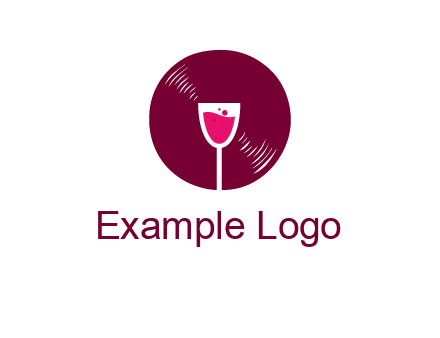 wine glass inside the disk logo