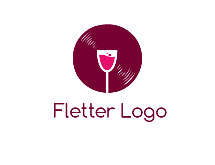 wine glass inside the disk logo