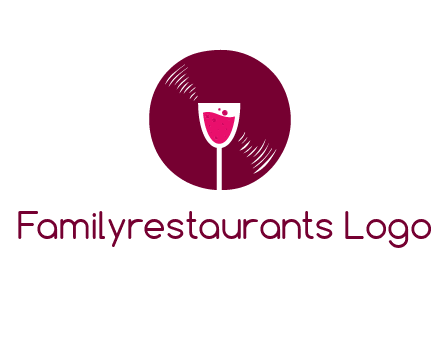 wine glass inside the disk logo