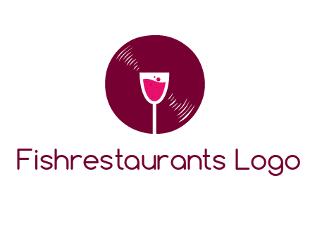 wine glass inside the disk logo