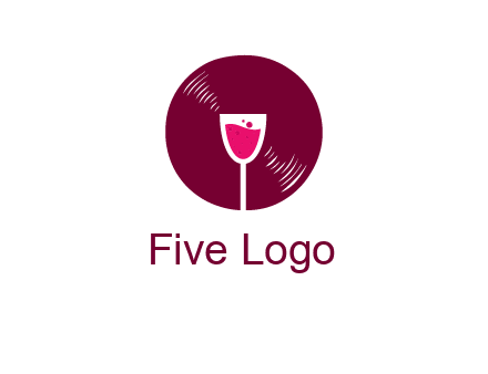 wine glass inside the disk logo
