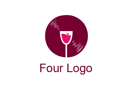wine glass inside the disk logo
