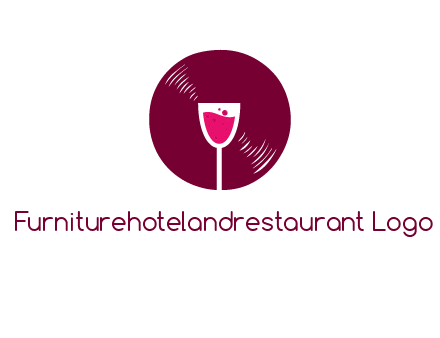 wine glass inside the disk logo