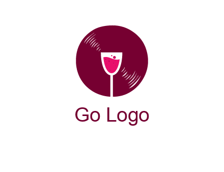 wine glass inside the disk logo