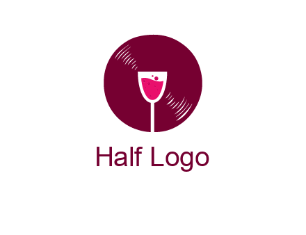 wine glass inside the disk logo
