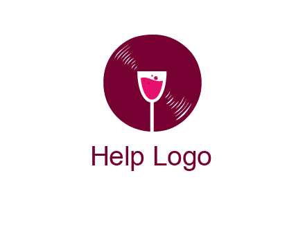 wine glass inside the disk logo