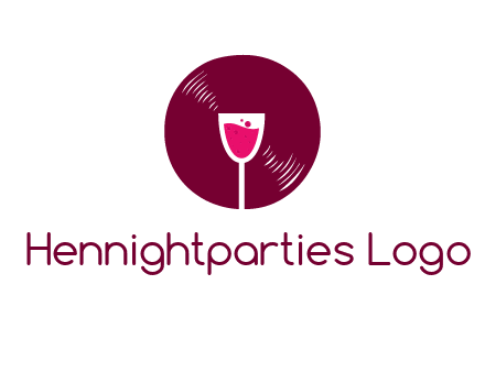 wine glass inside the disk logo