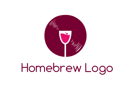 wine glass inside the disk logo