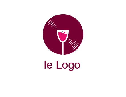 wine glass inside the disk logo