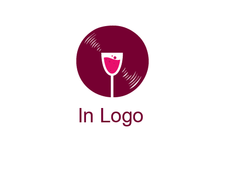 wine glass inside the disk logo