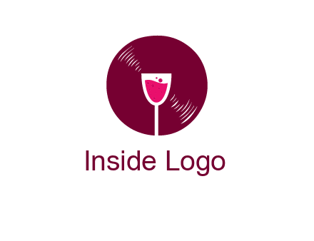 wine glass inside the disk logo