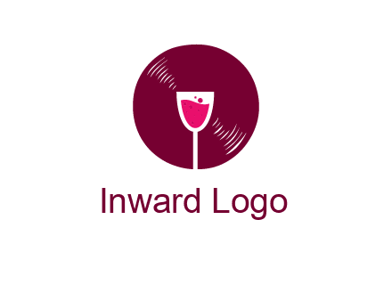 wine glass inside the disk logo