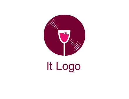 wine glass inside the disk logo