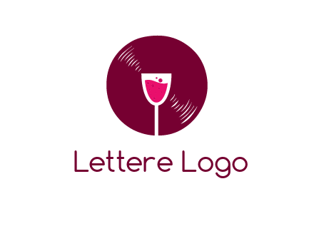 wine glass inside the disk logo
