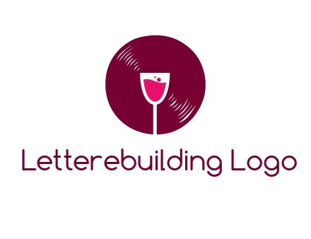 wine glass inside the disk logo