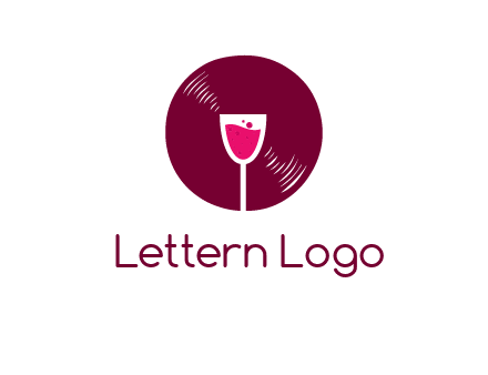 wine glass inside the disk logo