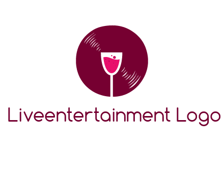 wine glass inside the disk logo