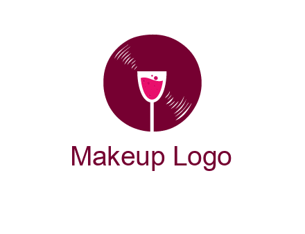 wine glass inside the disk logo
