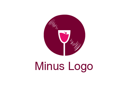 wine glass inside the disk logo
