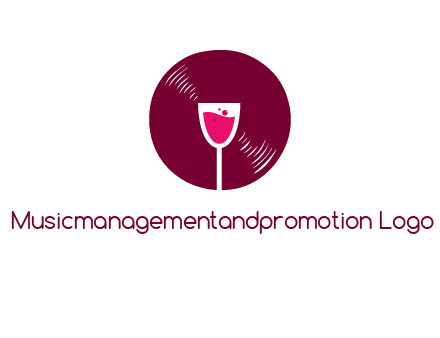 wine glass inside the disk logo