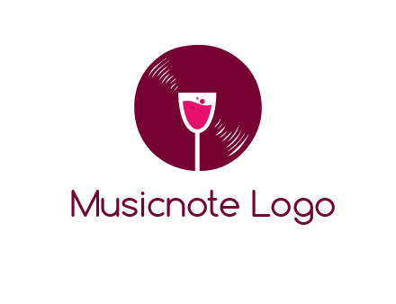 wine glass inside the disk logo