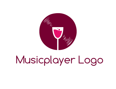 wine glass inside the disk logo