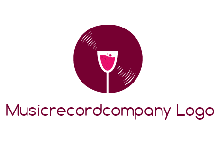 wine glass inside the disk logo