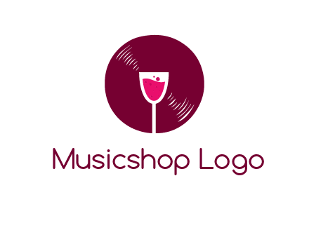 wine glass inside the disk logo