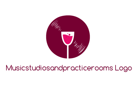 wine glass inside the disk logo