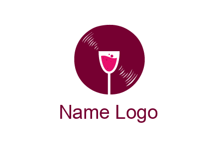 wine glass inside the disk logo