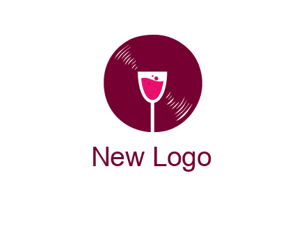 wine glass inside the disk logo