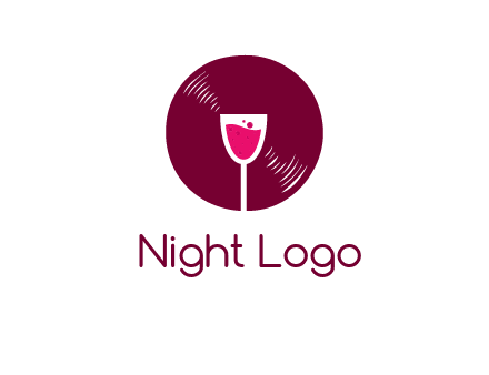 wine glass inside the disk logo