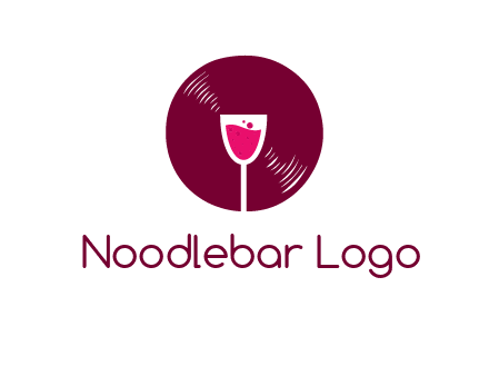 wine glass inside the disk logo