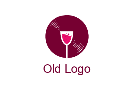 wine glass inside the disk logo