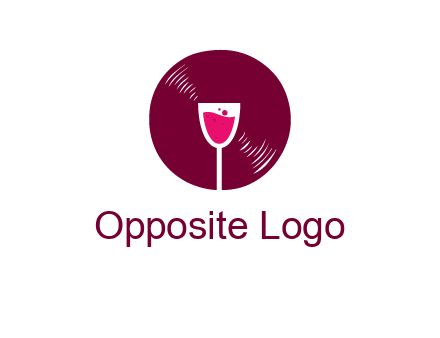 wine glass inside the disk logo