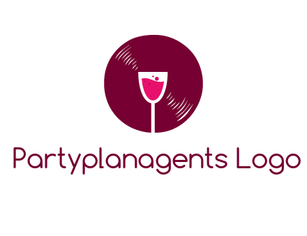 wine glass inside the disk logo