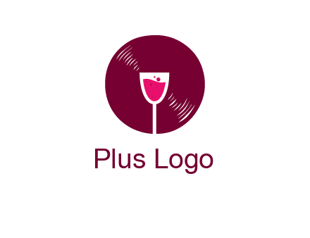 wine glass inside the disk logo