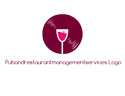 wine glass inside the disk logo