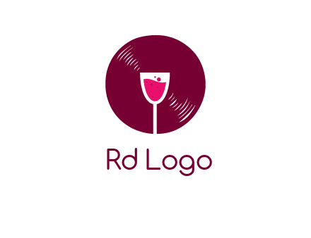 wine glass inside the disk logo