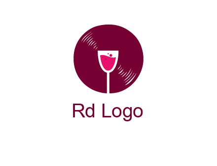 wine glass inside the disk logo